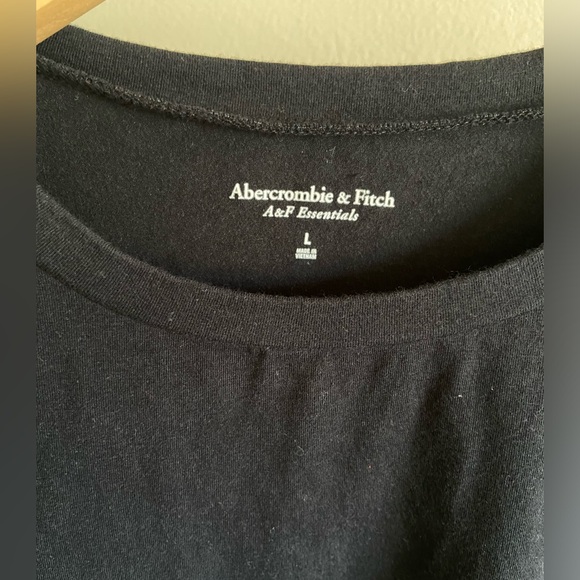 Abercrombie & Fitch A&F Essentials Youth Tight Black Long Sleeve Shirt Large - Picture 4 of 8